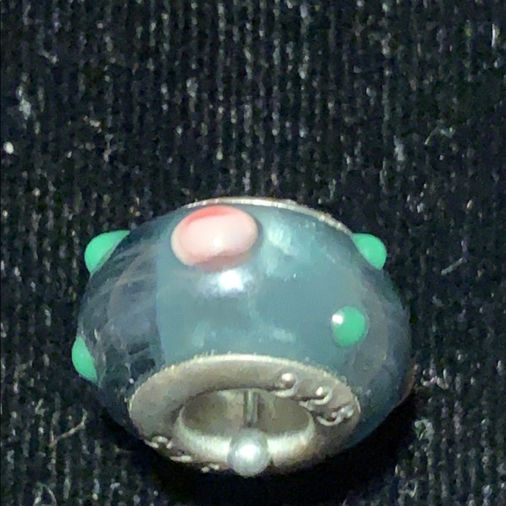 Sterling Silver Murano Glass Bead Vintage